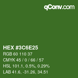Color code: HEX #3C6E25 | qconv.com