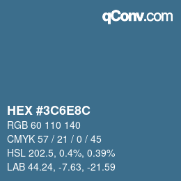 Color code: HEX #3C6E8C | qconv.com