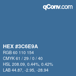 Color code: HEX #3C6E9A | qconv.com