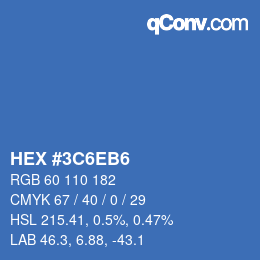 カラーコード: HEX #3C6EB6 | qconv.com