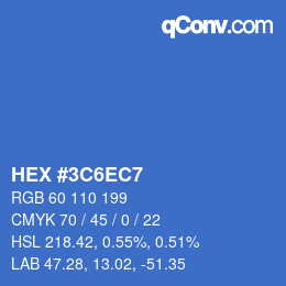 Color code: HEX #3C6EC7 | qconv.com