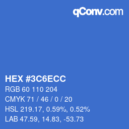 Color code: HEX #3C6ECC | qconv.com