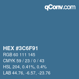 Color code: HEX #3C6F91 | qconv.com