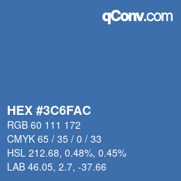 カラーコード: HEX #3C6FAC | qconv.com