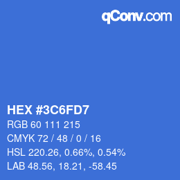 Color code: HEX #3C6FD7 | qconv.com