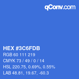 Color code: HEX #3C6FDB | qconv.com