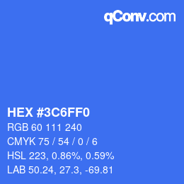Color code: HEX #3C6FF0 | qconv.com