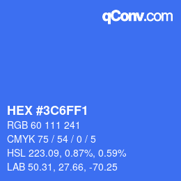 Color code: HEX #3C6FF1 | qconv.com