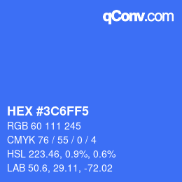 Color code: HEX #3C6FF5 | qconv.com