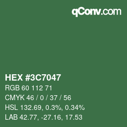 Color code: HEX #3C7047 | qconv.com