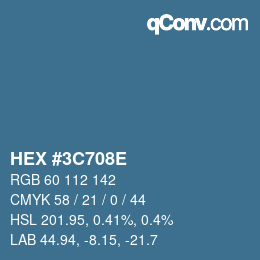 Color code: HEX #3C708E | qconv.com