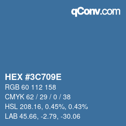 Color code: HEX #3C709E | qconv.com