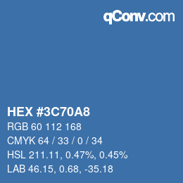カラーコード: HEX #3C70A8 | qconv.com
