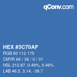 Color code: HEX #3C70AF | qconv.com