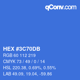 Color code: HEX #3C70DB | qconv.com