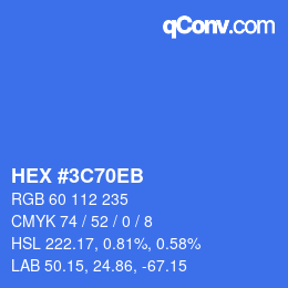 Color code: HEX #3C70EB | qconv.com
