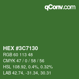 Color code: HEX #3C7130 | qconv.com