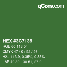 Color code: HEX #3C7136 | qconv.com