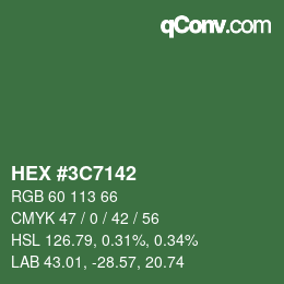Color code: HEX #3C7142 | qconv.com