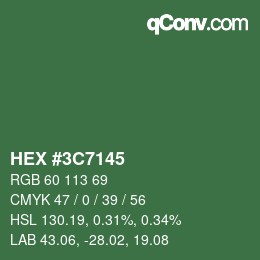 Color code: HEX #3C7145 | qconv.com