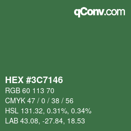 Color code: HEX #3C7146 | qconv.com