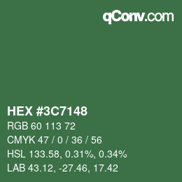 Color code: HEX #3C7148 | qconv.com