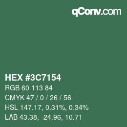 Color code: HEX #3C7154 | qconv.com