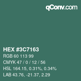 Color code: HEX #3C7163 | qconv.com