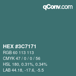 Color code: HEX #3C7171 | qconv.com