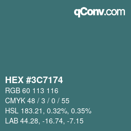 Color code: HEX #3C7174 | qconv.com