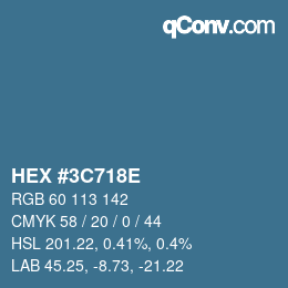 Color code: HEX #3C718E | qconv.com