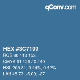 Color code: HEX #3C7199 | qconv.com