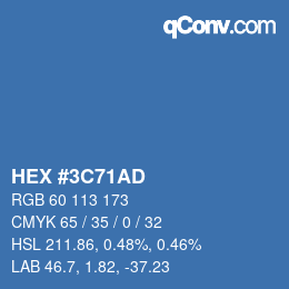 Color code: HEX #3C71AD | qconv.com