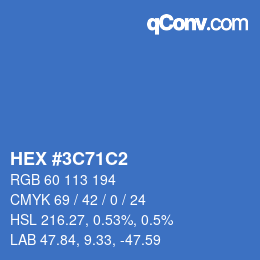 Color code: HEX #3C71C2 | qconv.com