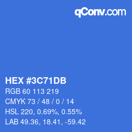 Color code: HEX #3C71DB | qconv.com