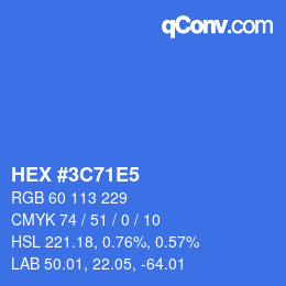 Color code: HEX #3C71E5 | qconv.com