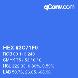 Color code: HEX #3C71F0 | qconv.com