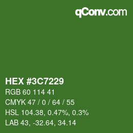 Color code: HEX #3C7229 | qconv.com