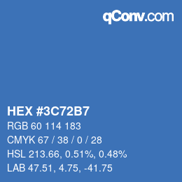 Color code: HEX #3C72B7 | qconv.com