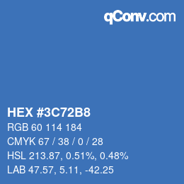 Color code: HEX #3C72B8 | qconv.com