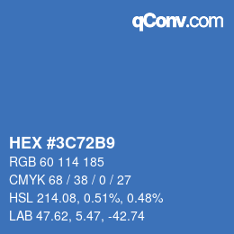 カラーコード: HEX #3C72B9 | qconv.com