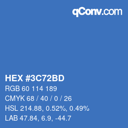 Color code: HEX #3C72BD | qconv.com