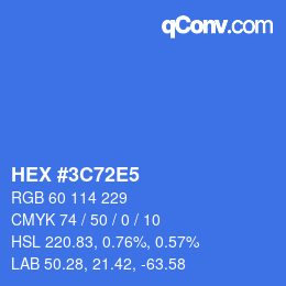 カラーコード: HEX #3C72E5 | qconv.com