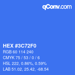 Color code: HEX #3C72F0 | qconv.com