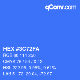Color code: HEX #3C72FA | qconv.com