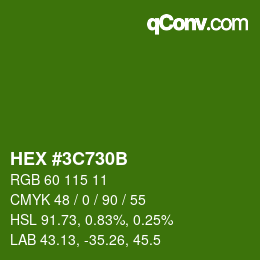 Farbcode: HEX #3C730B | qconv.com