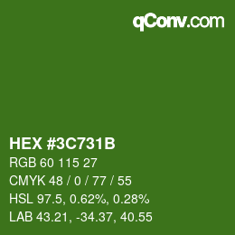 Color code: HEX #3C731B | qconv.com