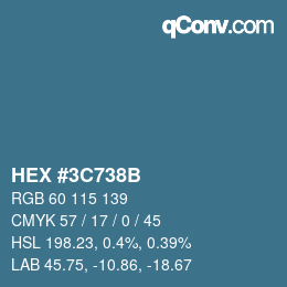 Color code: HEX #3C738B | qconv.com