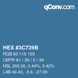Color code: HEX #3C739B | qconv.com
