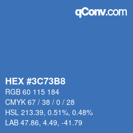 Color code: HEX #3C73B8 | qconv.com